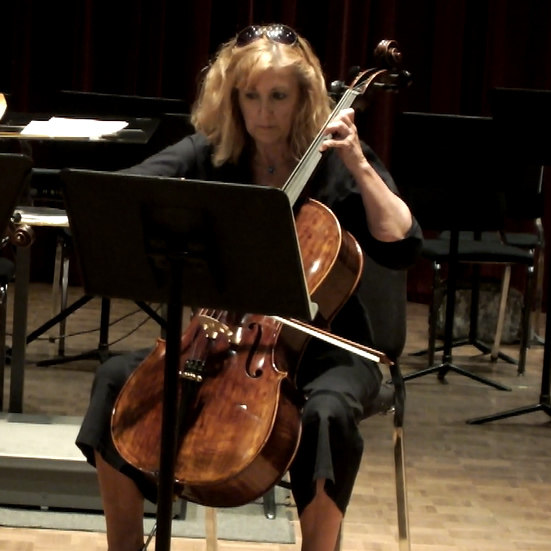 Emily Bernardi playing cello Los Medanos College